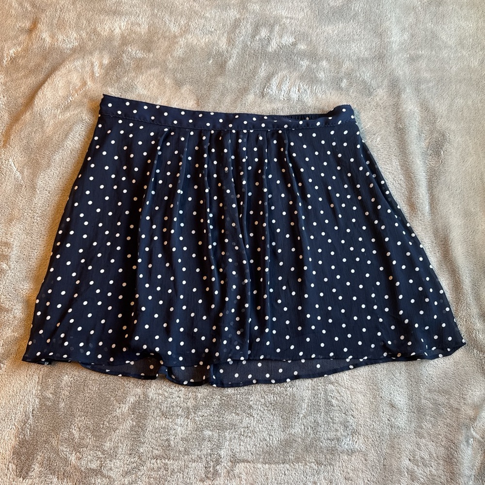 Polka Dot Navy Blue and White Skirt